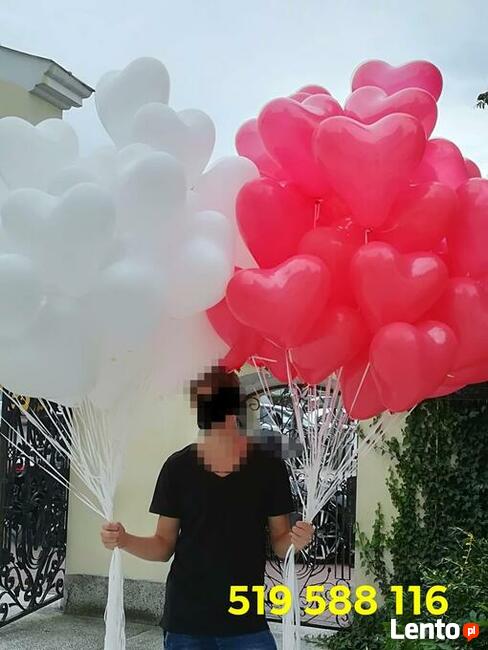 Napis LOVE słowo LOVE wyraz LOVE balony z helem brama led