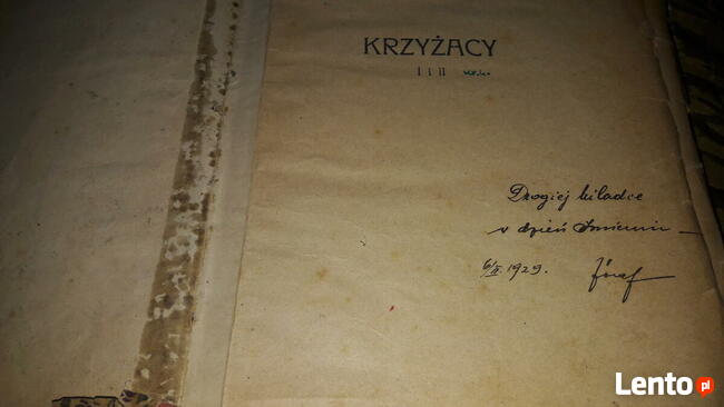 Stara książka 1929r. 4 tomy Krzyżacy