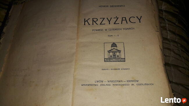 Stara książka 1929r. 4 tomy Krzyżacy