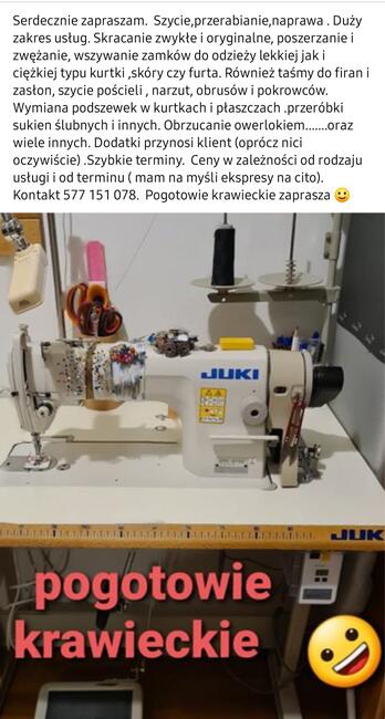Krawcowa - pogotowie krawieckie