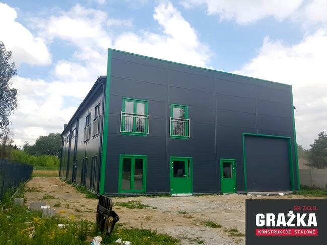 Hala magazyn garaż z płyty warstwowej konstrukcje stalowe