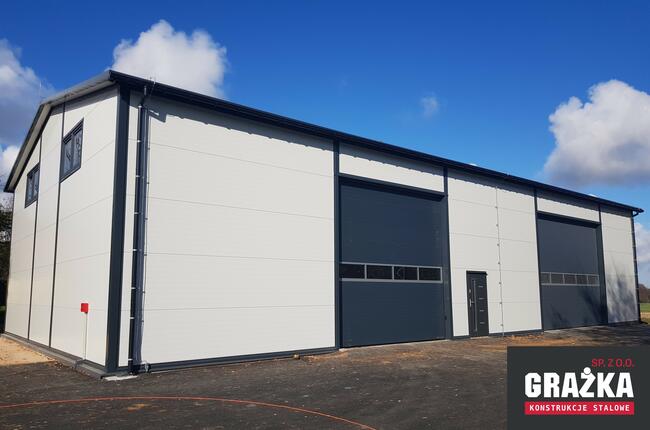 Hala magazyn garaż z płyty warstwowej konstrukcje stalowe