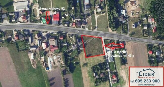 Sprzedam działkę przy DK 92 – Wilczna k. Konina