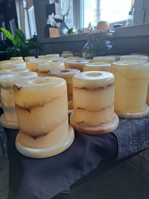 Świecznik Lampion z Alabastru Rękodzieło z Egiptu Nowe!