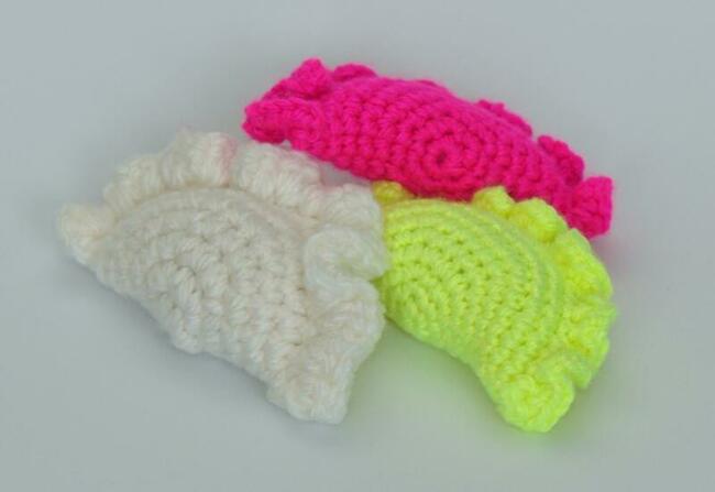 Pierogi szydełkowe - polskie rękodzieło, igielnik, ozdoba...