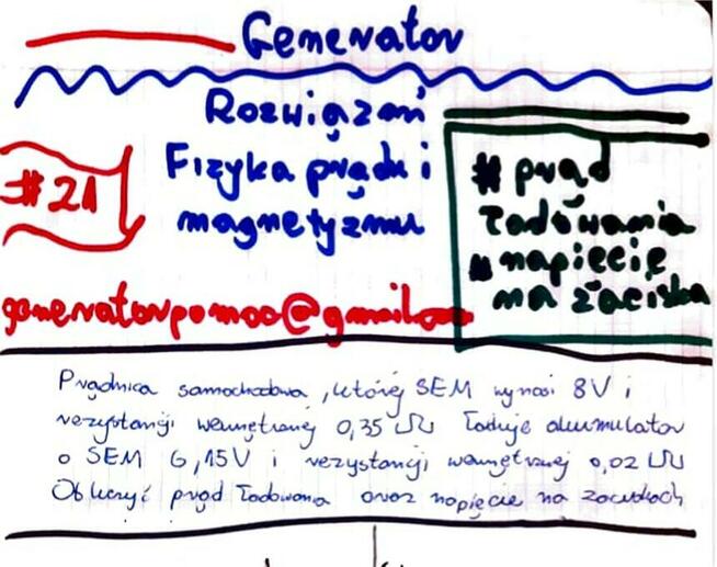 Obwód SEM, zwoje, przewodniki - Zestaw 8 rozwiązań. Studia
