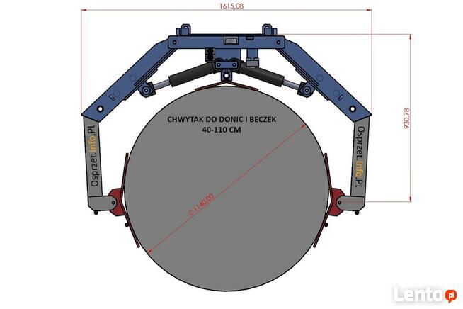 HYDRAULICZNY CHWYTAK DO DONIC I BECZEK – średnica 40-110 cm