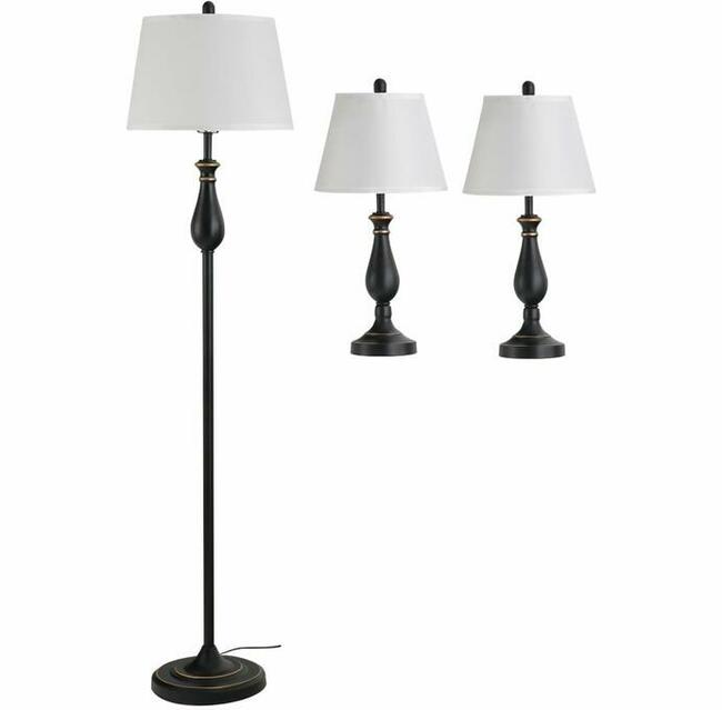 Zestaw 3 lamp 1 lampa podłogowa 2 lampy stołowe