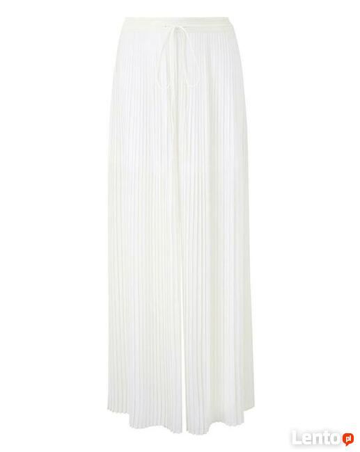 44 Spodnie kuloty ecru plisowane 82-96cm Simply Be