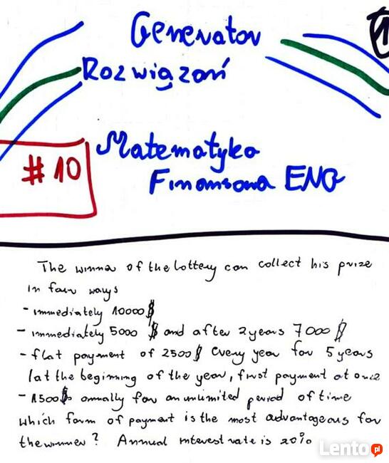 Annual interest rate, Future Payment, l - Zestaw Rozwiązań