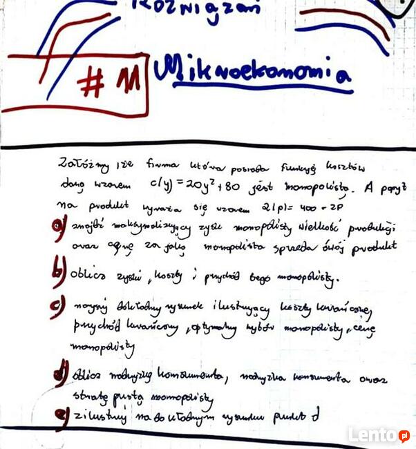 Funkcja kosztów, krańcowa stopa substytucji Rozwiązania