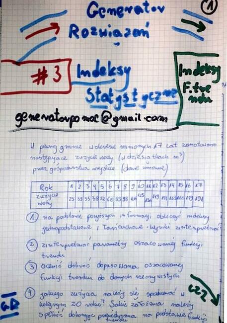 Funkcja trendu, Indeksy jednopodstawowe - Zestaw Rozwiązań.