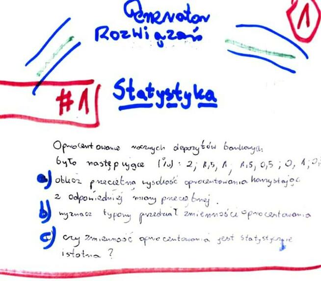 Miary przeciętne, Miary pozycyjne - Zestaw 5 rozwiązań.