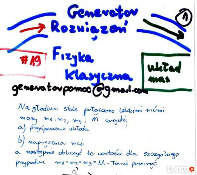Układ mas, ruch ze zmienną masą - Zestaw 2 rozwiązań