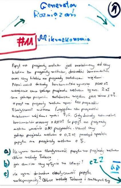 Cenowa elastyczność popytu, maksymalizacja zyskRozwiązania