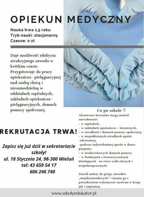 Nauka w Policealnej Szkole Zawodowej Edukator w Wieluniu