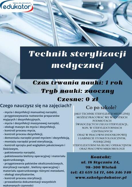 Nauka w Policealnej Szkole Zawodowej Edukator w Wieluniu