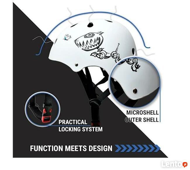 Kask dla dziecka na BMX Rolki SkullCap S 53-55cm biały