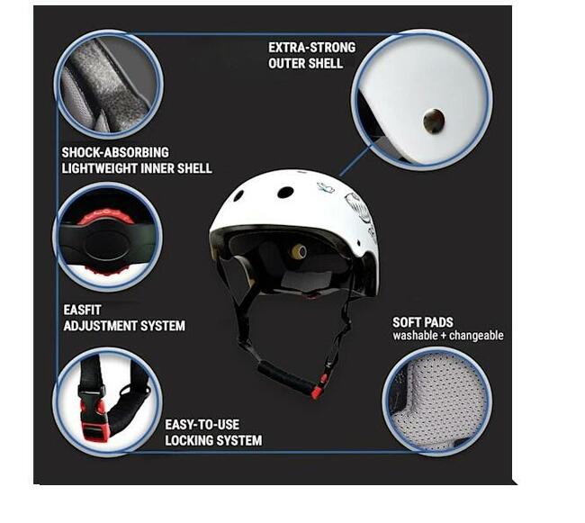 Kask dla dziecka na BMX Rolki SkullCap S 53-55cm biały