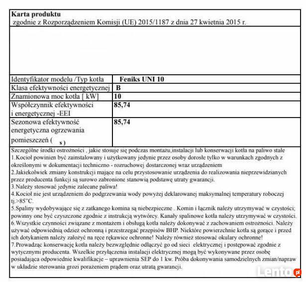 Piec kocioł zasypowy 10kw 100m2 na węgiel i drewno 5klasa