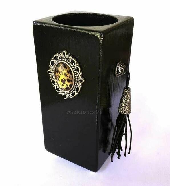 Unikany świecznik kaboszon lampart frędzle boho