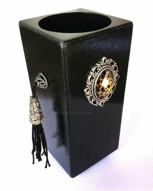 Unikany świecznik kaboszon lampart frędzle boho