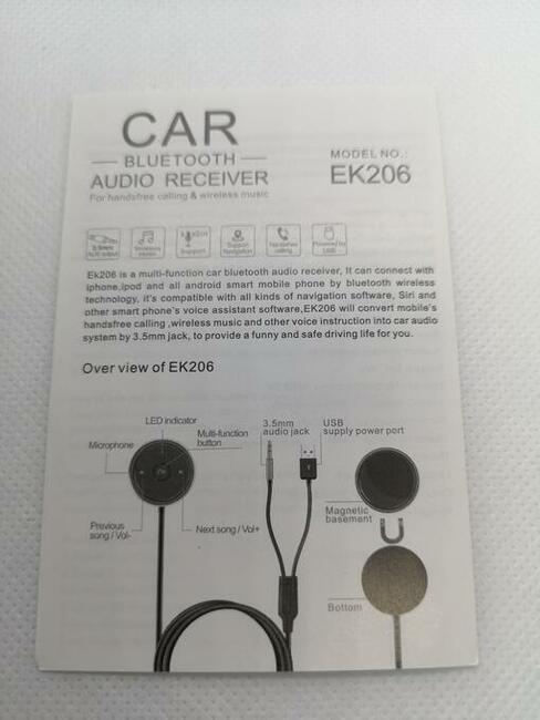 Bezprzewodowy zestaw głośnomówiący Bluetooth 4.1 AUX