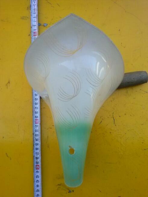 Klosz półpłaski do żyrandola, kinkietu, stare, antyk, 1 szt.