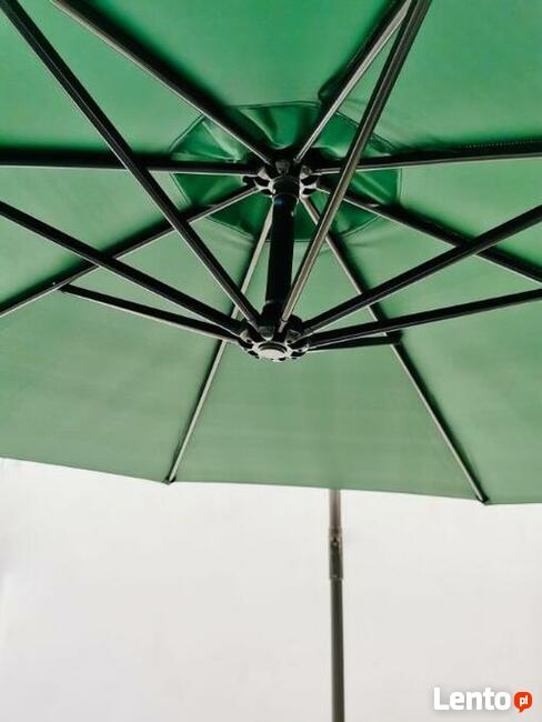 Duży parasol ogrodowy składany 3 m nowy zielony wysięgnik