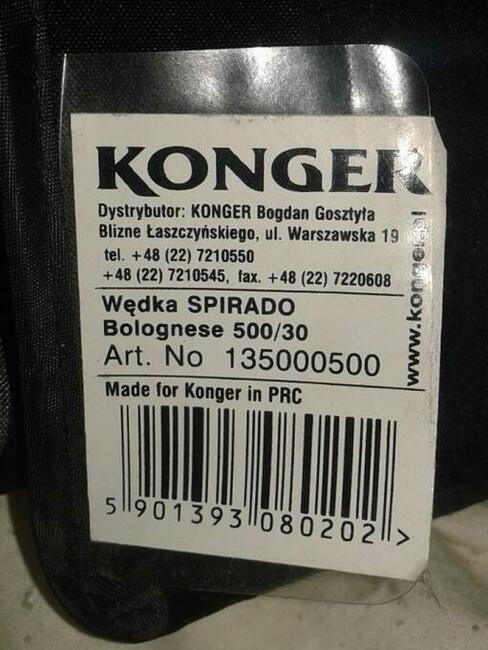 nowa wędka KONGER SPIRADO bolognese 500 kołowrotek