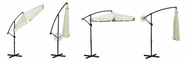 Duży parasol ogrodowy składany 3 m nowy zielony wysięgnik