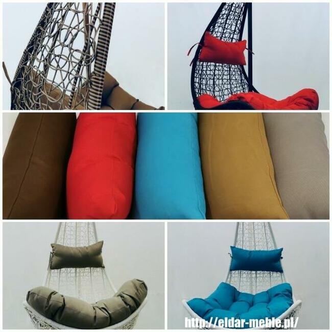 Technorattanowy fotel wiszący ogrodowy kolory kosz kokon