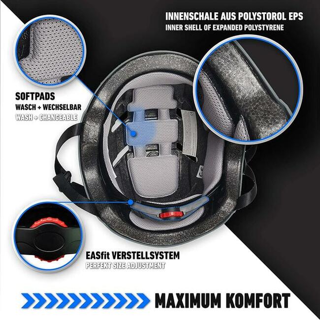 Kask skate BMX Rolki SkullCap M 55-58cm czarny