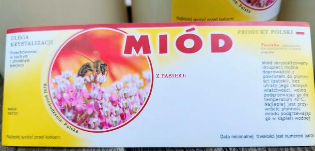MIÓD WIELOKWIATOWY KRAJOWY 0,9 LITRA PRODUKT POLSKI NADWYŻKI