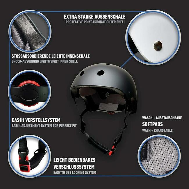 Kask skate BMX Rolki SkullCap M 55-58cm czarny