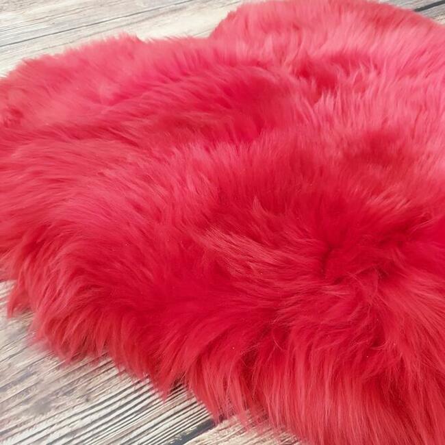 Dywanik Serce Skóra Owcza Naturalna Dywan Serce Wełna Owcza