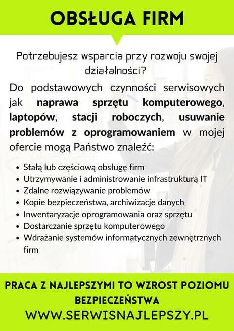 Serwis komputerowy dla firm / klientów indywidualnych
