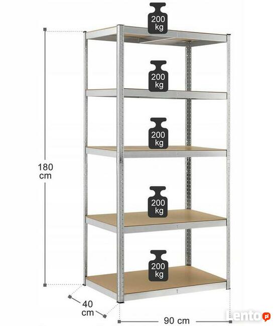 Regał magazynowy metalowy 3w1 Rozmiary