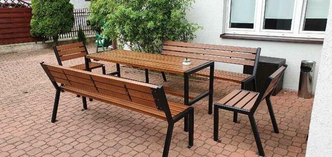 Zestaw ogrodowy/ tarasowy, meble stalowe, nowe komplety
