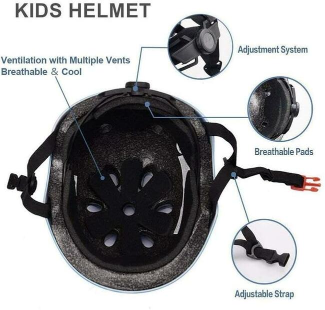 XJD dziecięcy kask na hulajnogę S czarny 49-55cm