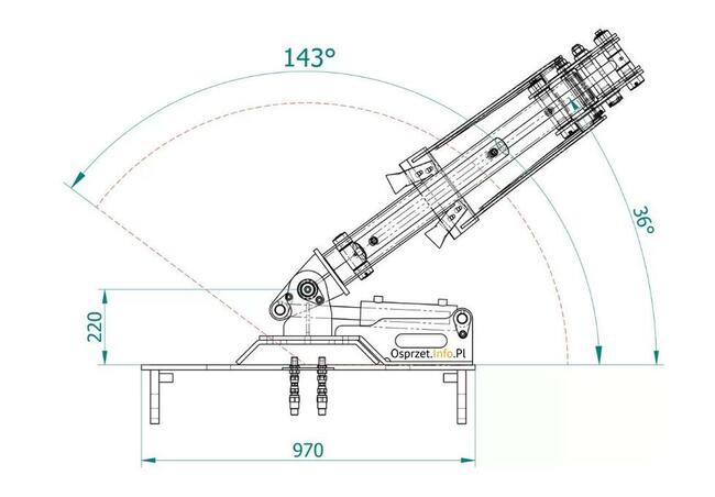 Ramię kopiące proste 1200 cm z łyżką 25 cm do ładowarki