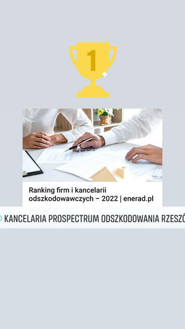 Kancelaria Prospectrum zdobyła I Miejsce w Polsce