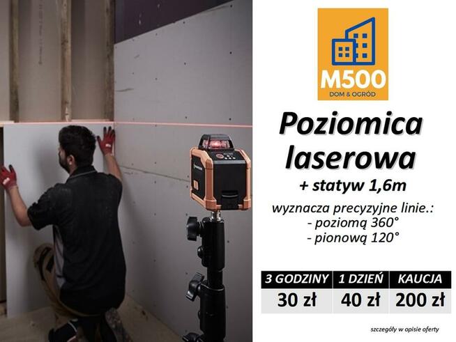 Wypożyczę POZIOMICA LASEROWA 360 Laser krzyżowy wynajmę