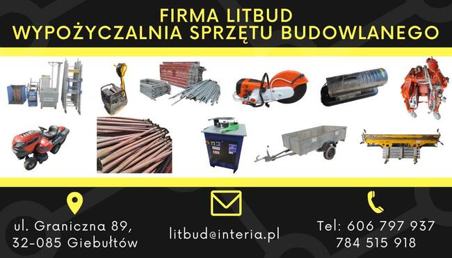 Wypożyczalnia wynajem stemple rusztowania winda dekarska