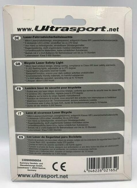 LAMPKA ROWEROWE TYLNA LED LASER ULTRASPORT