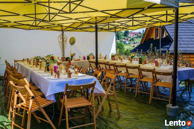 Parasol parasole ogrodowe stoły biesiadne krzesła