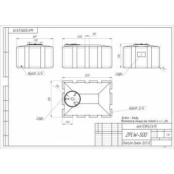Zbiornik 500 litrów płaski OKAZJA