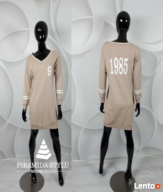 Sukienka-Bluza sportowa Kolor: beż, róż Rozmiar: S/M, L/XL