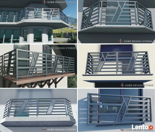 Balustrady balkonowe tarasowe schodowe i okno francuskie