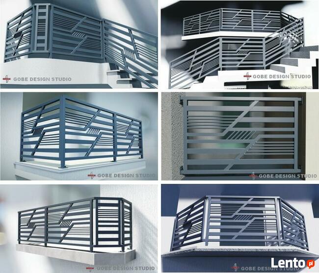 Balustrady balkonowe tarasowe schodowe i okno francuskie